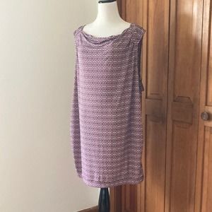 CJ Banks Pink Print Stretch Sleeveless Pullover Top, Size 3X